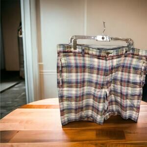Brooks Brothers India Madras Shorts 40 Plaid Casual,‎ Golf, Preppy Slash Pockets